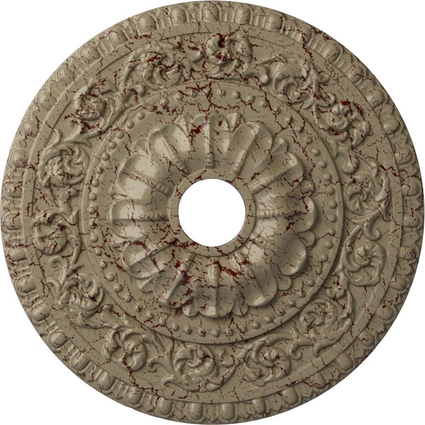 Ekena Millwork Vaduz Ceiling Medallion (Canopies up to 3 1/2"), 23 1/2"OD x 3 1/2"ID x 2 1/8"P, Gobi Desert Crackle CM23VAGDC - main